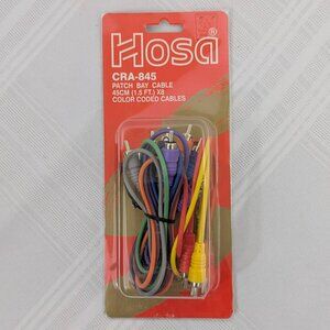 Set of 8 color-coded RCA audio patch bay cables - Hosa brand New in Box